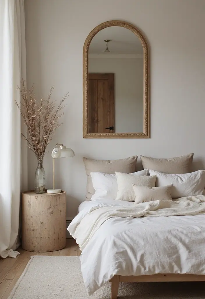 28 Small Bedroom Mirror Ideas That Make Rooms Look Bigger - 17. Arched Top Mirrors