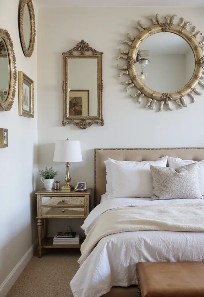 28 Small Bedroom Mirror Ideas That Make Rooms Look Bigger - 28. Mirrored Décor Accessories