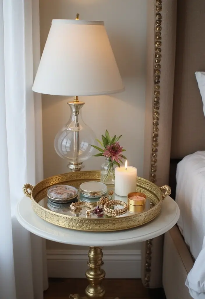 28 Small Bedroom Mirror Ideas That Make Rooms Look Bigger - 8. Decorative Mirror Trays