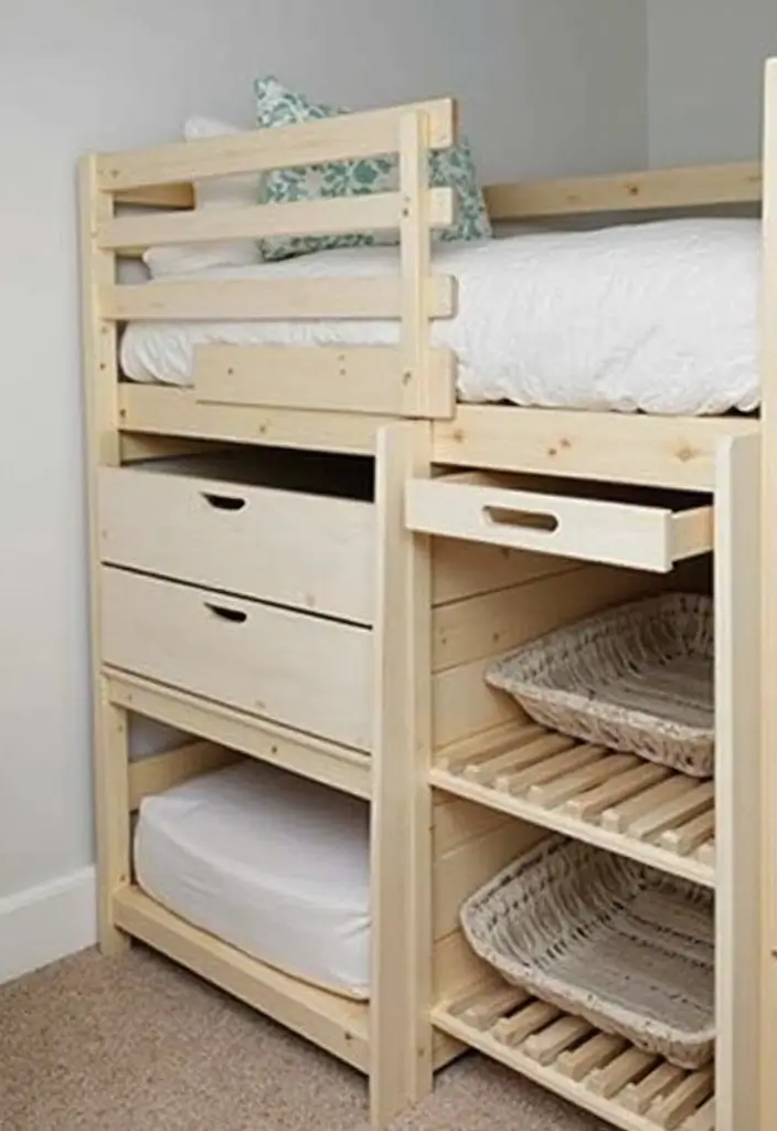 29 Loft Bed Bedroom Ideas That Feel Playful & Efficient - 11. Loft Bed with Under-bed Storage