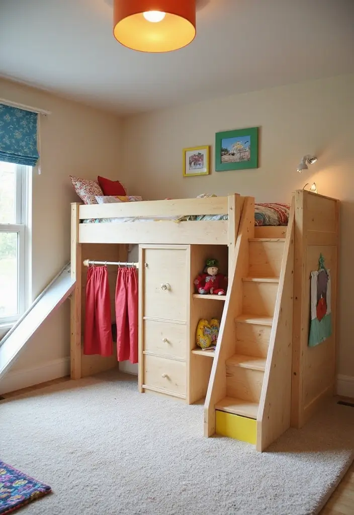 29 Loft Bed Bedroom Ideas That Feel Playful & Efficient - 15. Loft Bed with Slide