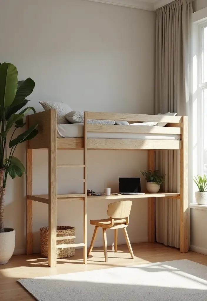 29 Loft Bed Bedroom Ideas That Feel Playful & Efficient - 2. Minimalist Scandinavian Style