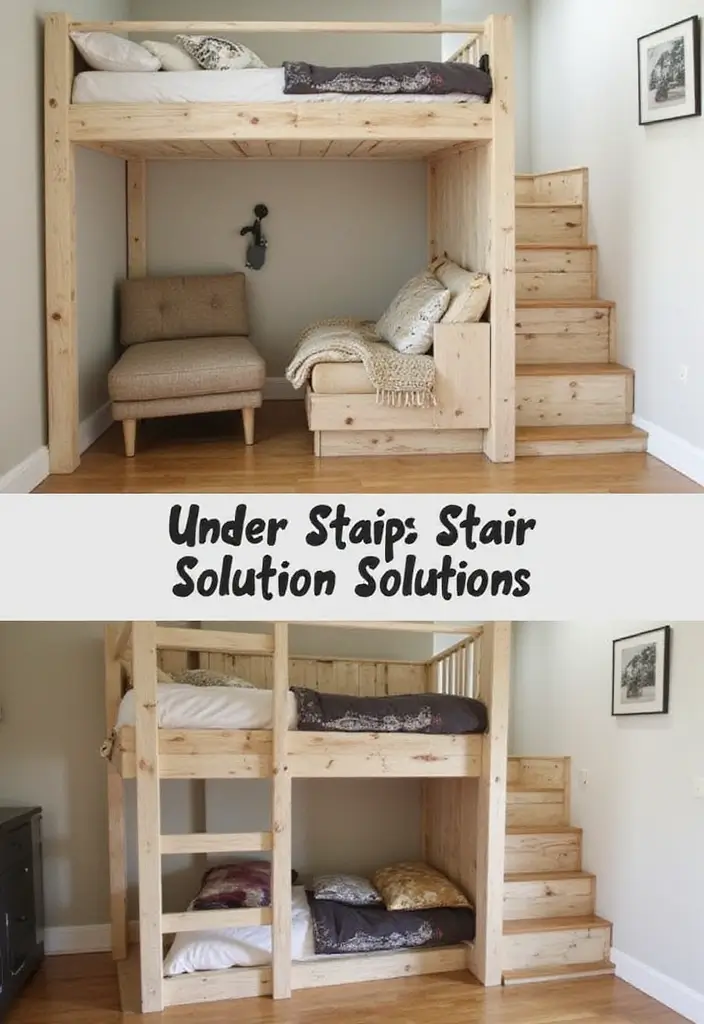 29 Loft Bed Bedroom Ideas That Feel Playful & Efficient - 21. Loft Bed with Under-stair Storage
