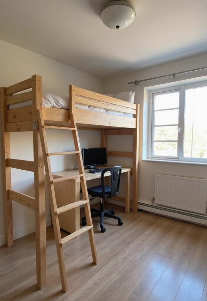 29 Loft Bed Bedroom Ideas That Feel Playful & Efficient - 7. Multi-functional Workspace Loft