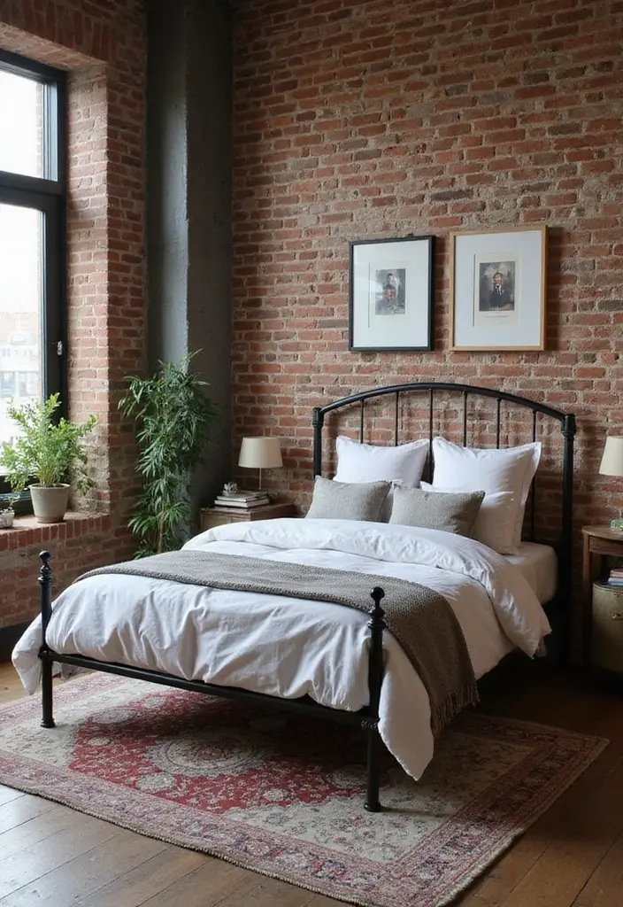 29 Metal Bed Frame Bedroom Ideas Vintage That Add Classic Charm - 1. Industrial Chic Escape