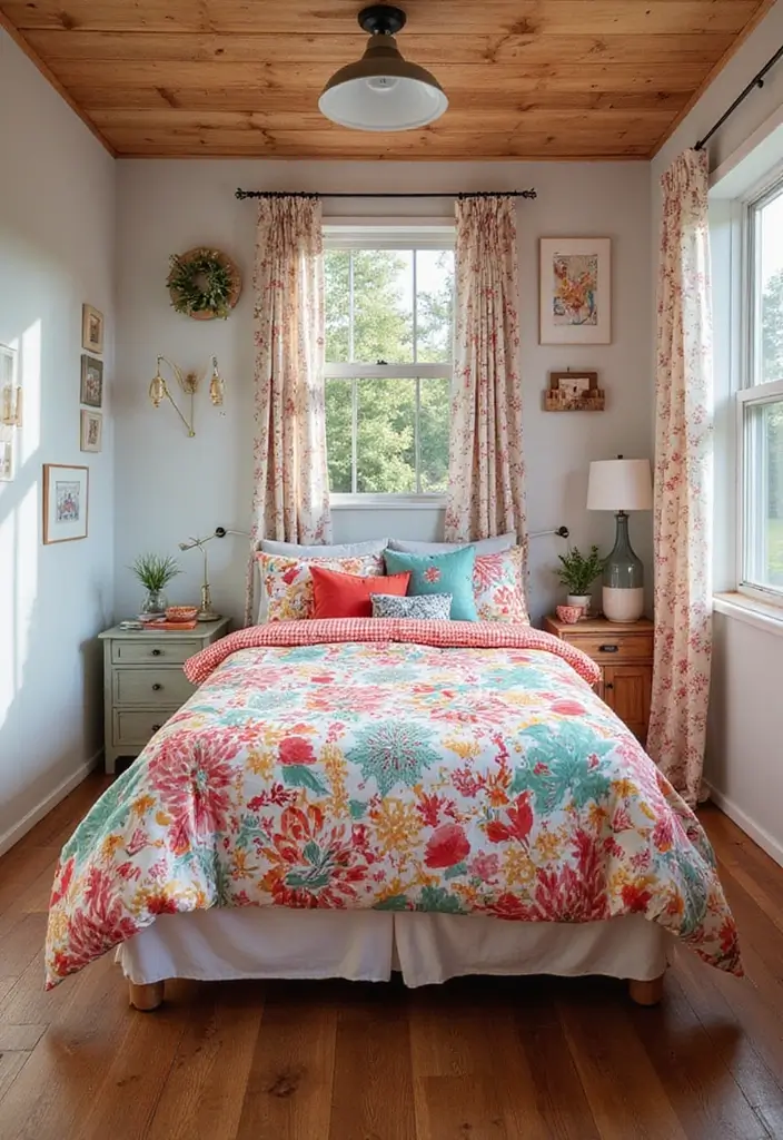 29 Mobile Home Bedroom Ideas That Feel Cozy and Clever - 13. Playful Patterns
