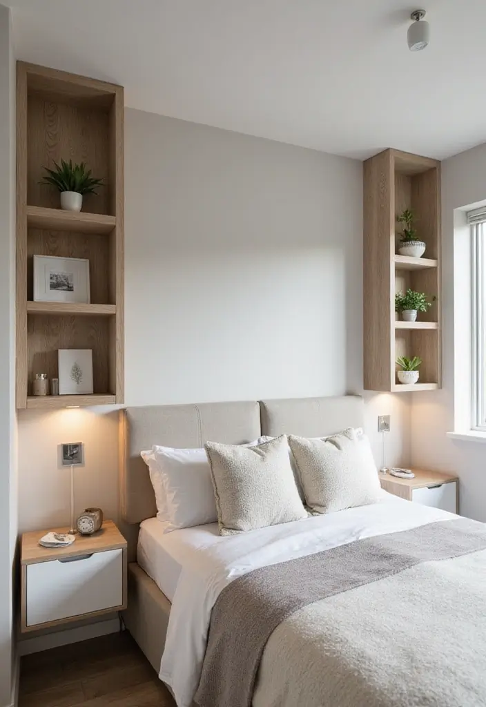 29 Mobile Home Bedroom Ideas That Feel Cozy and Clever - 16. Wall-Mounted Nightstands