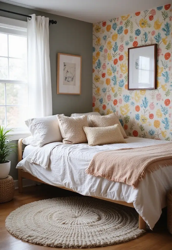 29 Mobile Home Bedroom Ideas That Feel Cozy and Clever - 20. Temporary Wallpaper
