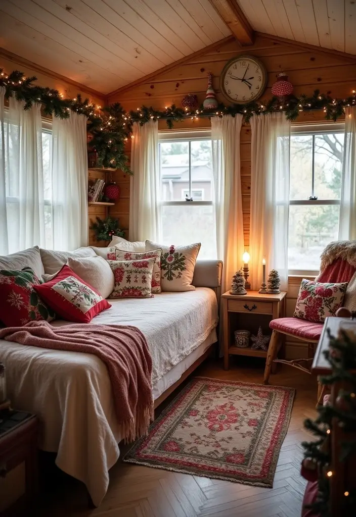 29 Mobile Home Bedroom Ideas That Feel Cozy and Clever - 27. Mixed Holiday Decor