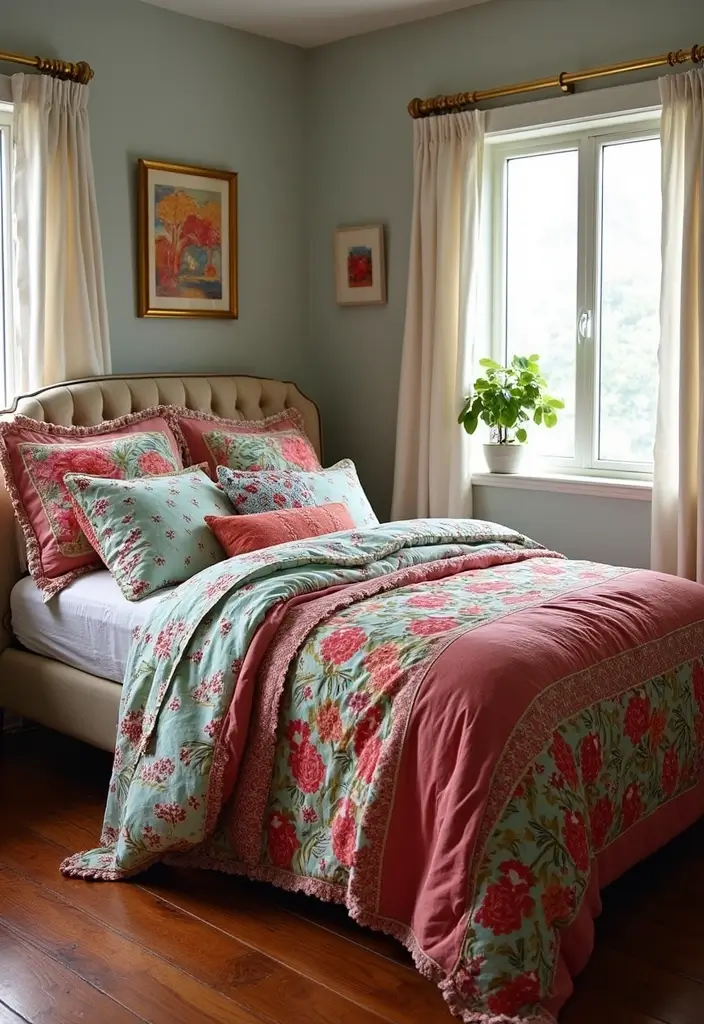 29 Mobile Home Bedroom Ideas That Feel Cozy and Clever - 8. Statement Bedding