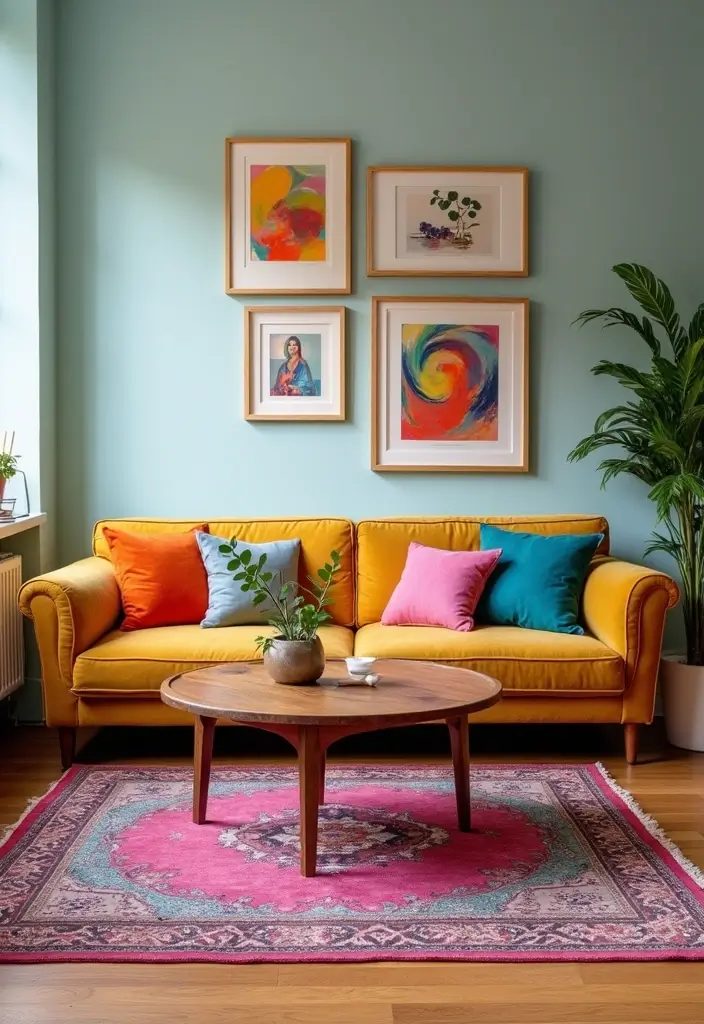 30 2 Bedroom Apartment Ideas That Feel Spacious and Stylish - 21. Incorporate Colorful Accents