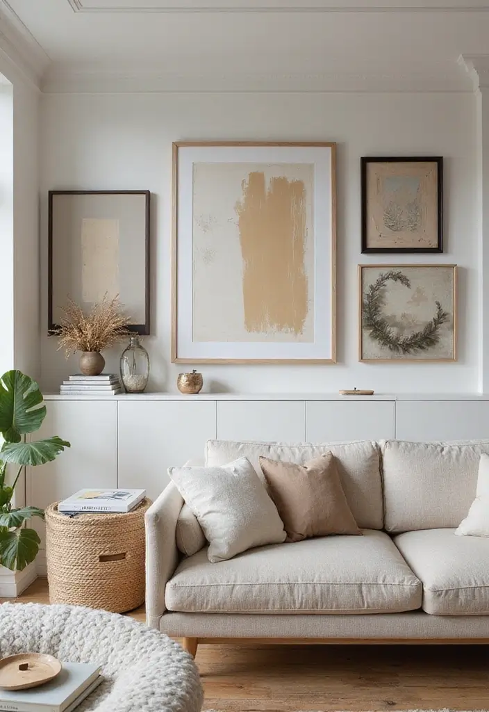 30 2 Bedroom Apartment Ideas That Feel Spacious and Stylish - 28. Use Wall Art to Create Focal Points