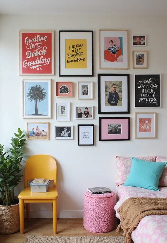 30 Bedroom Ideas for Teens That Look Straight Out of Pinterest - 2. Gallery Wall