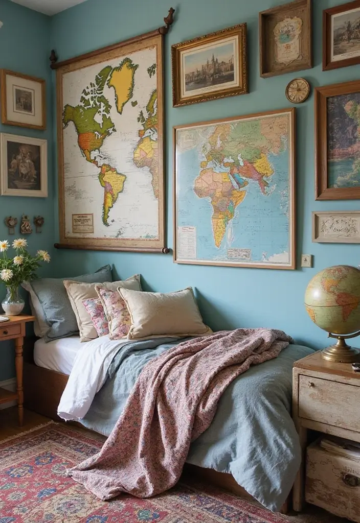 30 Bedroom Ideas for Teens That Look Straight Out of Pinterest - 25. Travel-Inspired Decor