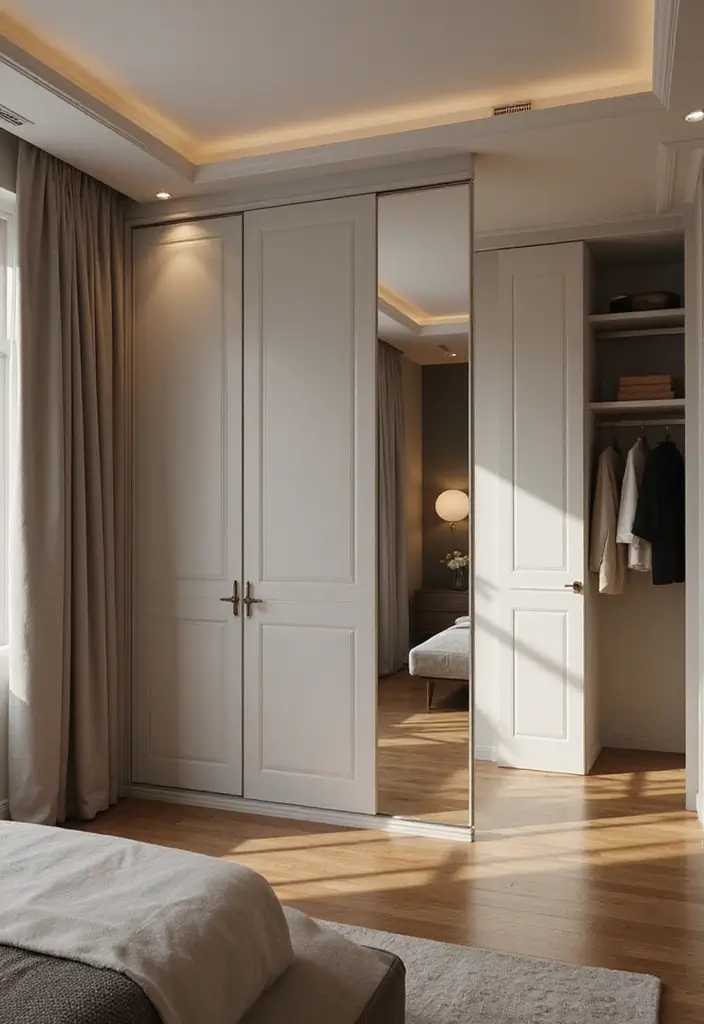 30 Bedroom Ideas with Wardrobe That Feel Practical & Stylish - 1. Sleek Sliding Doors