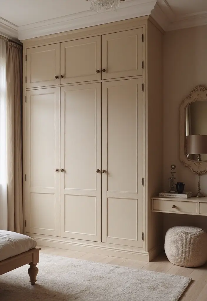 30 Bedroom Ideas with Wardrobe That Feel Practical & Stylish - 10. Elegant Color Palettes