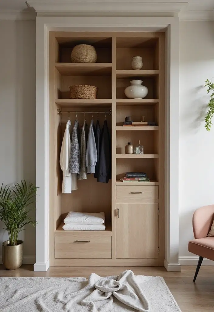 30 Bedroom Ideas with Wardrobe That Feel Practical & Stylish - 2. Built-In Wardrobe Nooks