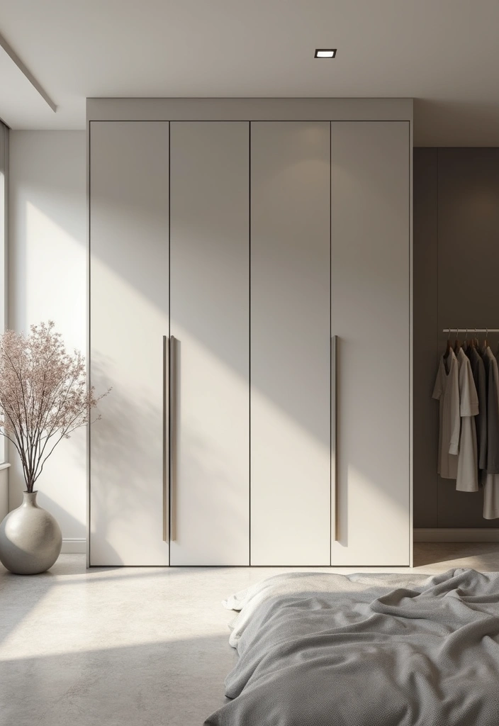 30 Bedroom Ideas with Wardrobe That Feel Practical & Stylish - 21. Monochromatic Themes