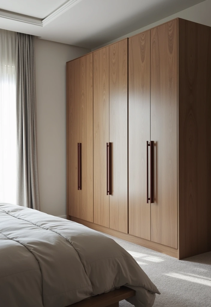 30 Bedroom Ideas with Wardrobe That Feel Practical & Stylish - 23. Statement Handles