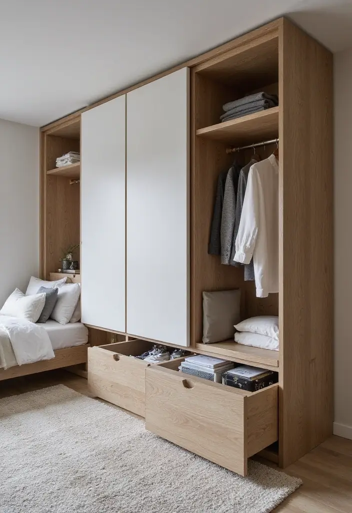 30 Bedroom Ideas with Wardrobe That Feel Practical & Stylish - 4. Under-Bed Storage Solutions