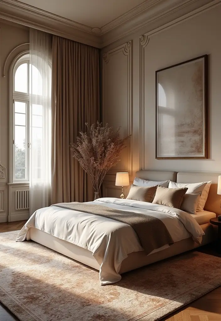 30 Black Bedroom Set Decor Ideas That Scream Luxury - 14. Elegant Rugs to Anchor the Space