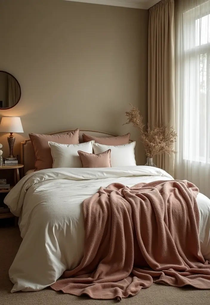 30 Black Bedroom Set Decor Ideas That Scream Luxury - 22. Elegant Throw Blankets