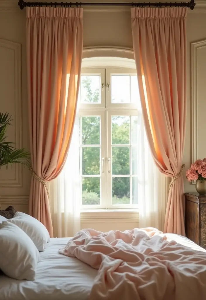 30 Black Bedroom Set Decor Ideas That Scream Luxury - 9. Soft Drapery for Windows