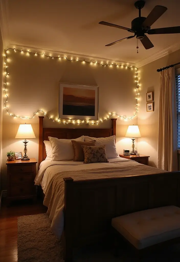 30 Black and White Bedroom Ideas for Teens That Are Bold & Balanced - 11. Layered Lighting