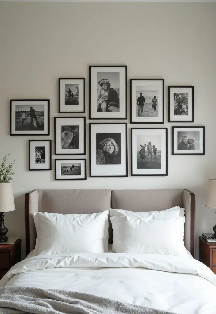 30 Black and White Bedroom Ideas for Teens That Are Bold & Balanced - 13. Personalizing with Photos