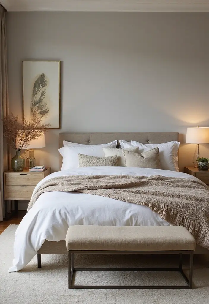 30 Black and White Bedroom Ideas for Teens That Are Bold & Balanced - 15. Balancing Soft and Hard Elements