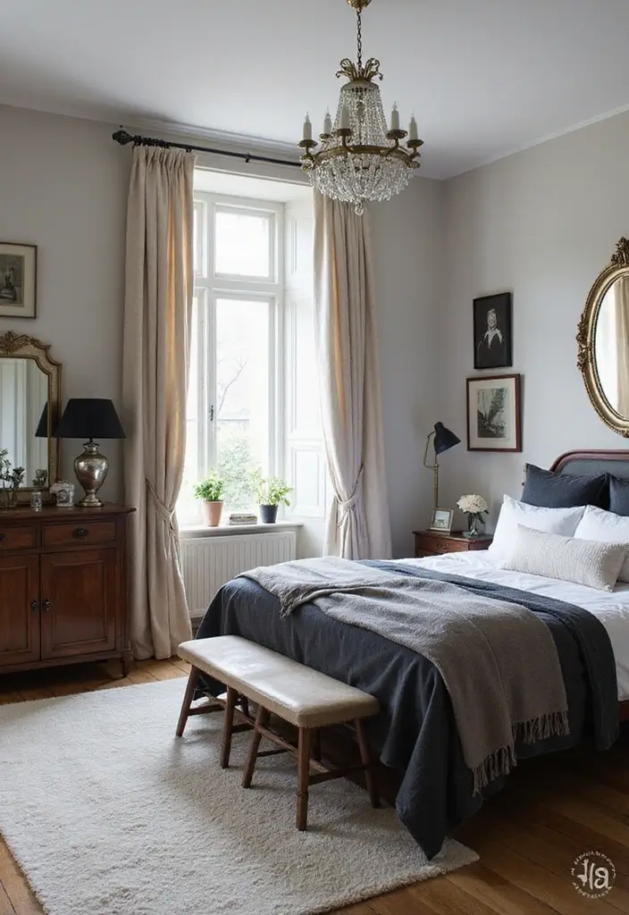 30 Black and White Bedroom Ideas for Teens That Are Bold & Balanced - 17. Vintage Finds