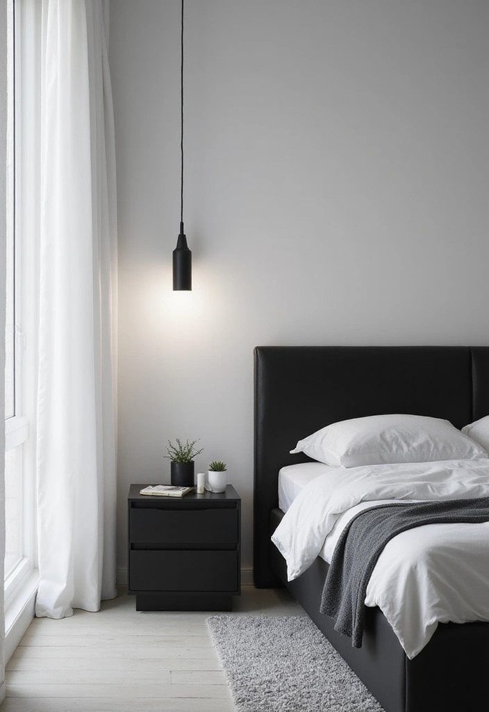 30 Black and White Bedroom Ideas for Teens That Are Bold & Balanced - 2. Minimalist Furniture
