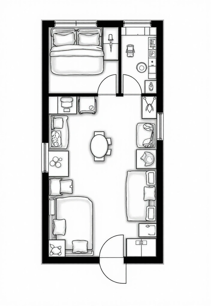 30 Black and White Bedroom Ideas for Teens That Are Bold & Balanced - 20. Thoughtful Layouts