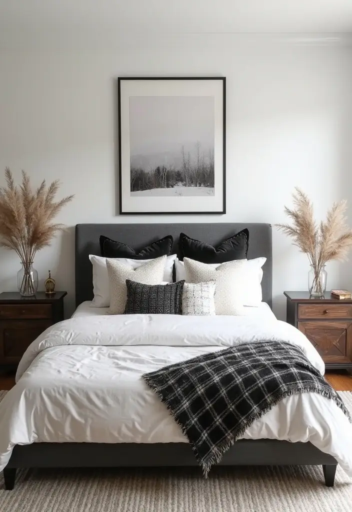 30 Black and White Bedroom Ideas for Teens That Are Bold & Balanced - 29. Seasonal Decor Swaps