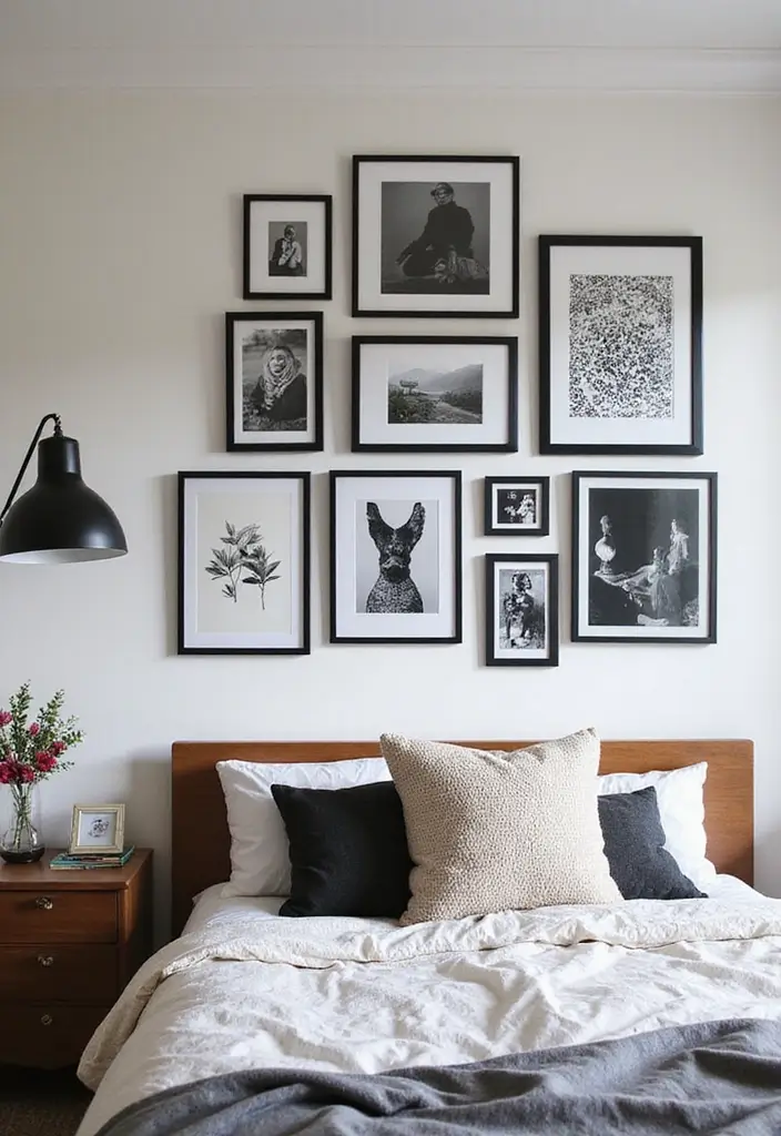 30 Black and White Bedroom Ideas for Teens That Are Bold & Balanced - 3. Classic Black and White Artwork