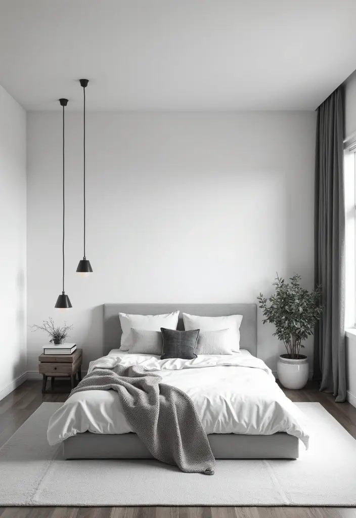 30 Black and White Bedroom Ideas for Teens That Are Bold & Balanced - 30. Embracing Negative Space