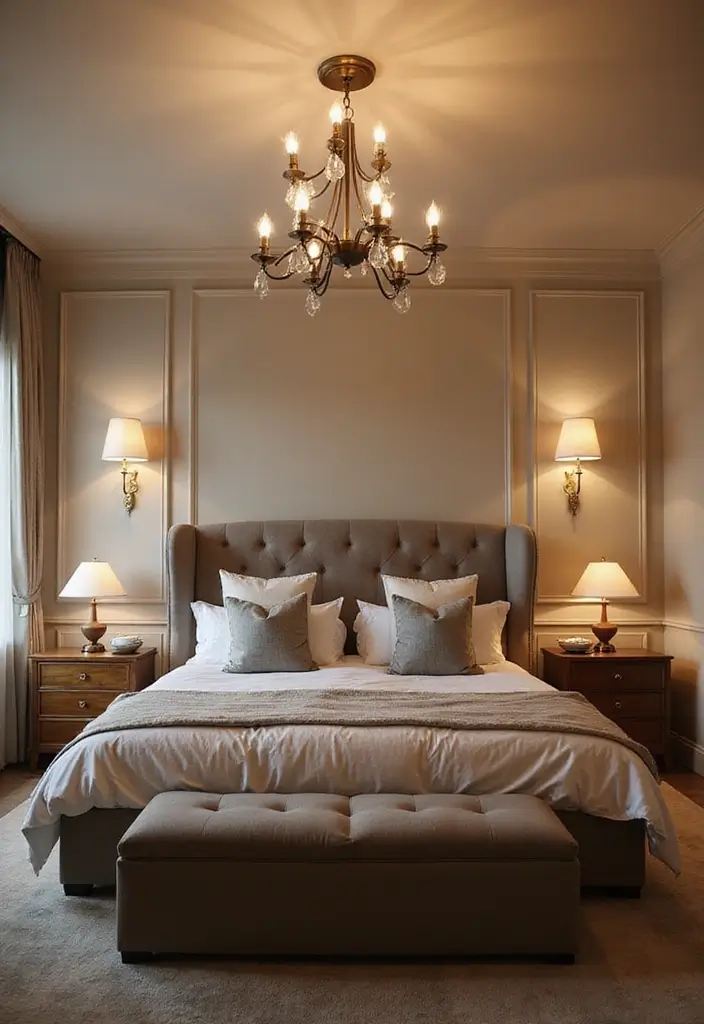 30 Black and White Bedroom Ideas for Teens That Are Bold & Balanced - 5. Striking Lighting Fixtures