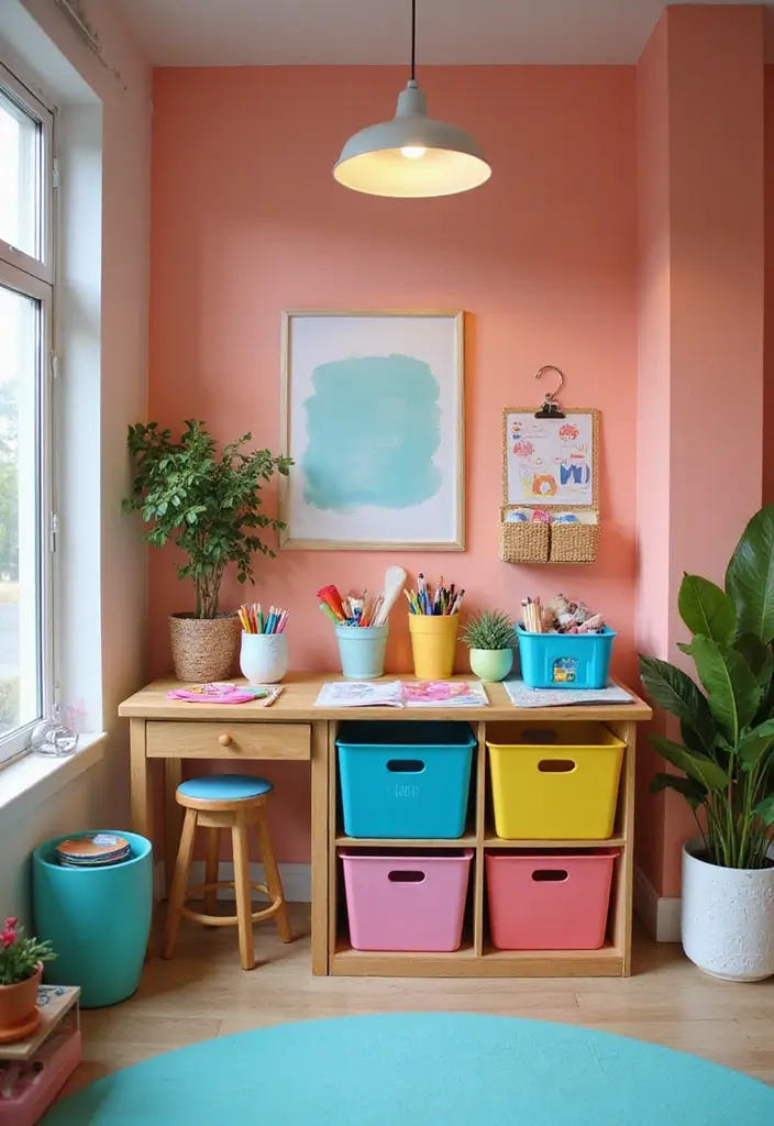 30 Box Room Bedroom Ideas for Kids That Maximize Every Inch - 14. DIY Craft Station