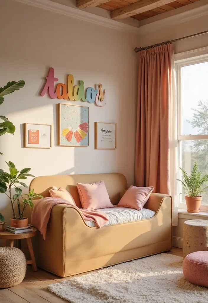 30 Box Room Bedroom Ideas for Kids That Maximize Every Inch - 20. Personalized Name Decor