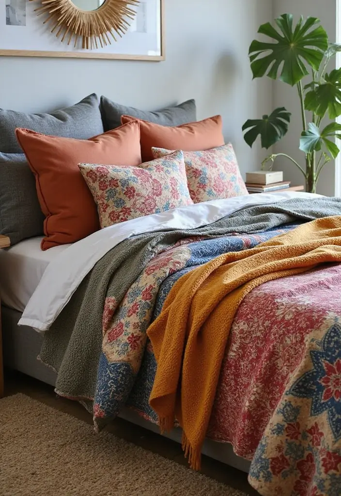 30 Cool Girl Bedroom Ideas That Radiate Personality - 20. Trendy Bedding Layers