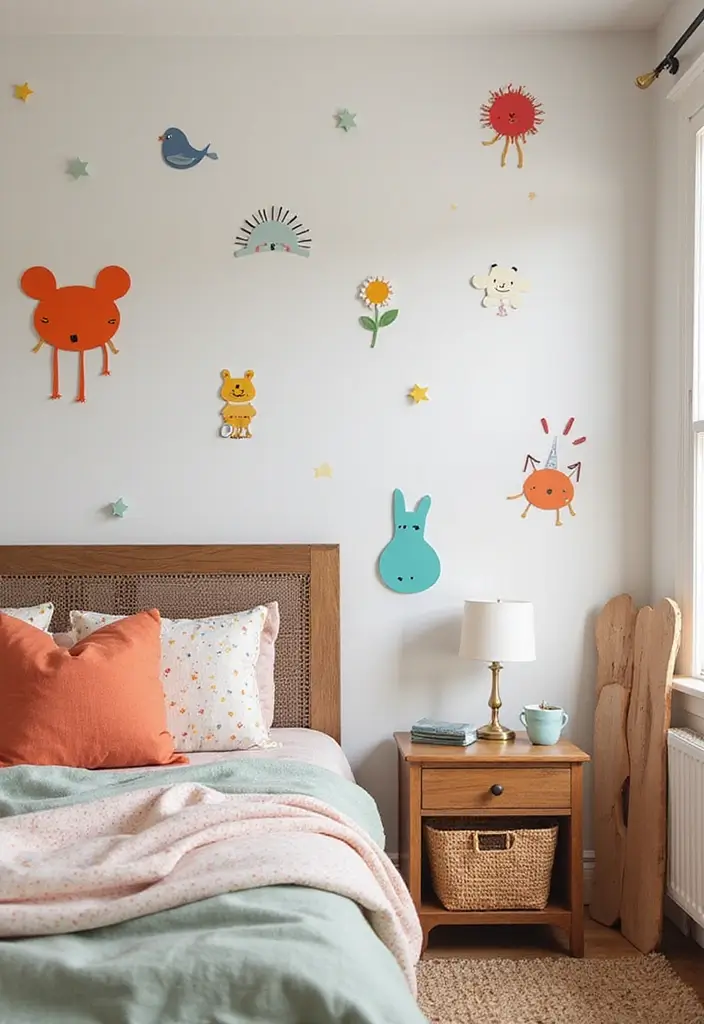 30 Cool Girl Bedroom Ideas That Radiate Personality - 21. Fun Wall Decals