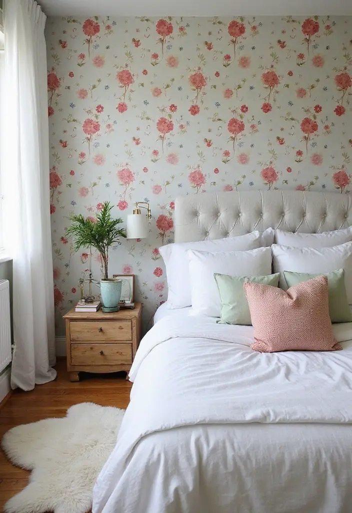 30 Cool Girl Bedroom Ideas That Radiate Personality - 26. Whimsical Wallpaper