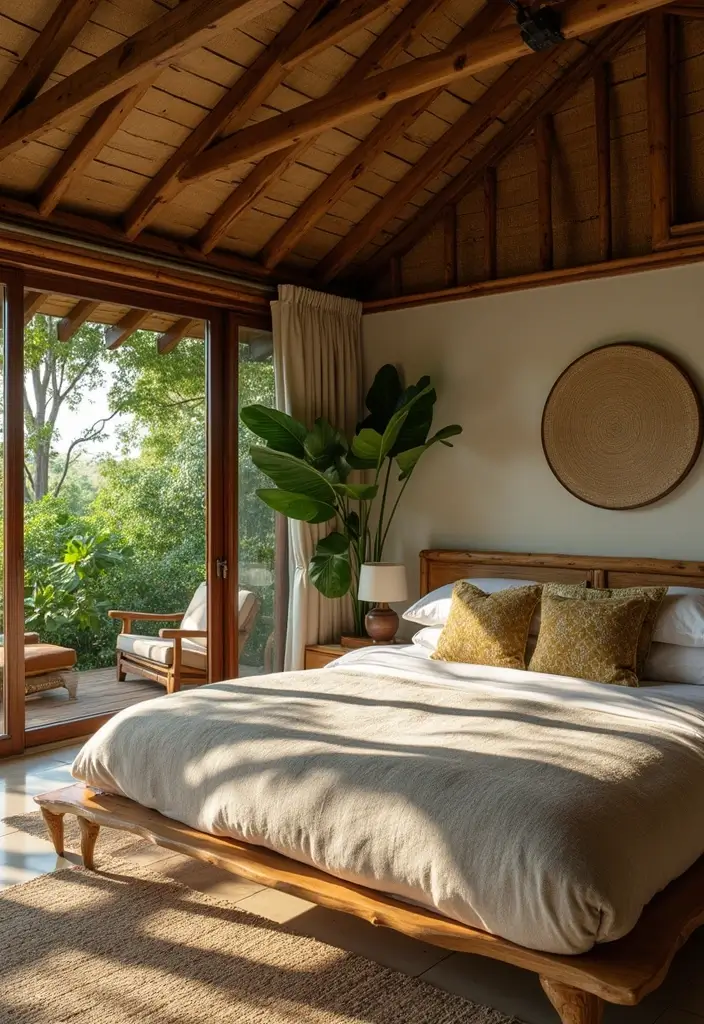 30 Jungle Bedroom Ideas for Adults That Bring Nature Indoors - 15. Incorporate Natural Materials