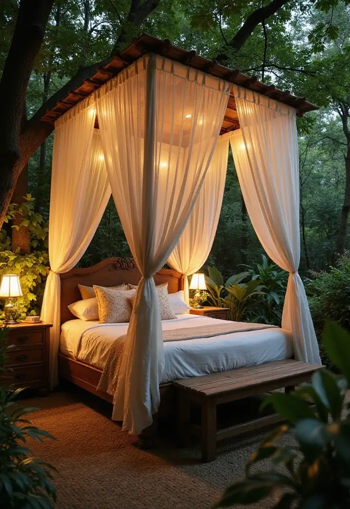 30 Jungle Bedroom Ideas for Adults That Bring Nature Indoors - 20. Canopy Beds