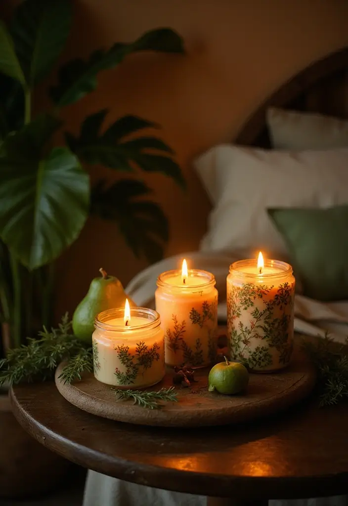30 Jungle Bedroom Ideas for Adults That Bring Nature Indoors - 22. Tropical Scented Candles