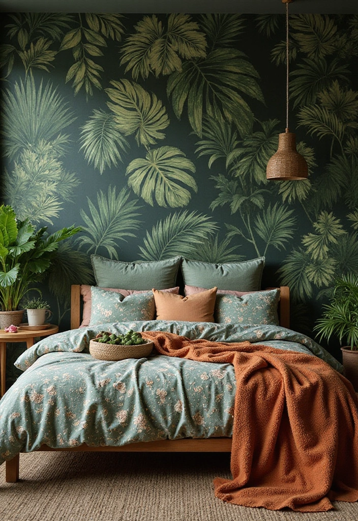 30 Jungle Bedroom Ideas for Adults That Bring Nature Indoors - 25. Layered Textures