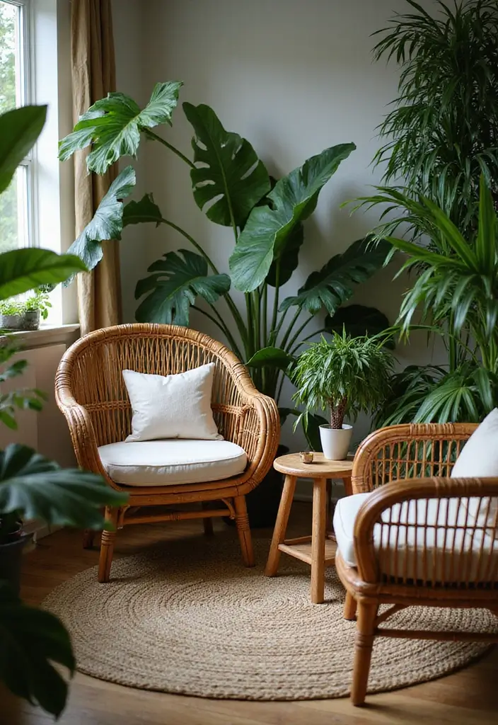 30 Jungle Bedroom Ideas for Adults That Bring Nature Indoors - 9. Rattan and Wicker Accents