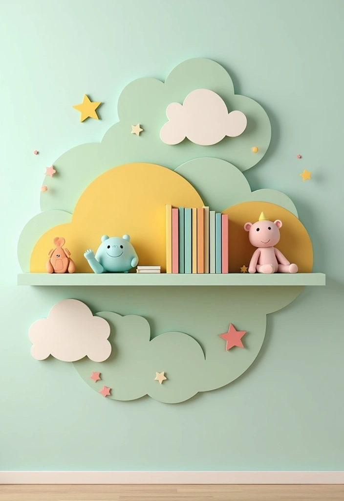 30 Kids Bedroom Shelving Ideas That Keep Things Cute & Organized - 1. Floating Shelves with a Twist