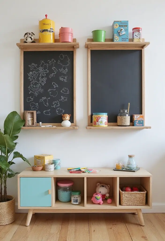 30 Kids Bedroom Shelving Ideas That Keep Things Cute & Organized - 11. Interactive Wall Shelves