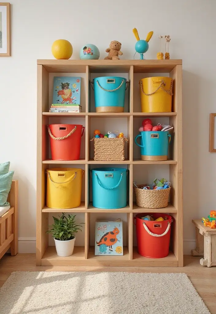 30 Kids Bedroom Shelving Ideas That Keep Things Cute & Organized - 13. Multi-Functional Cube Shelves